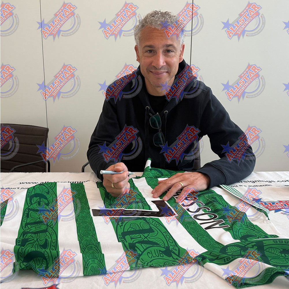 Celtic FC 1996 Larsson Signed Shirt (Framed)