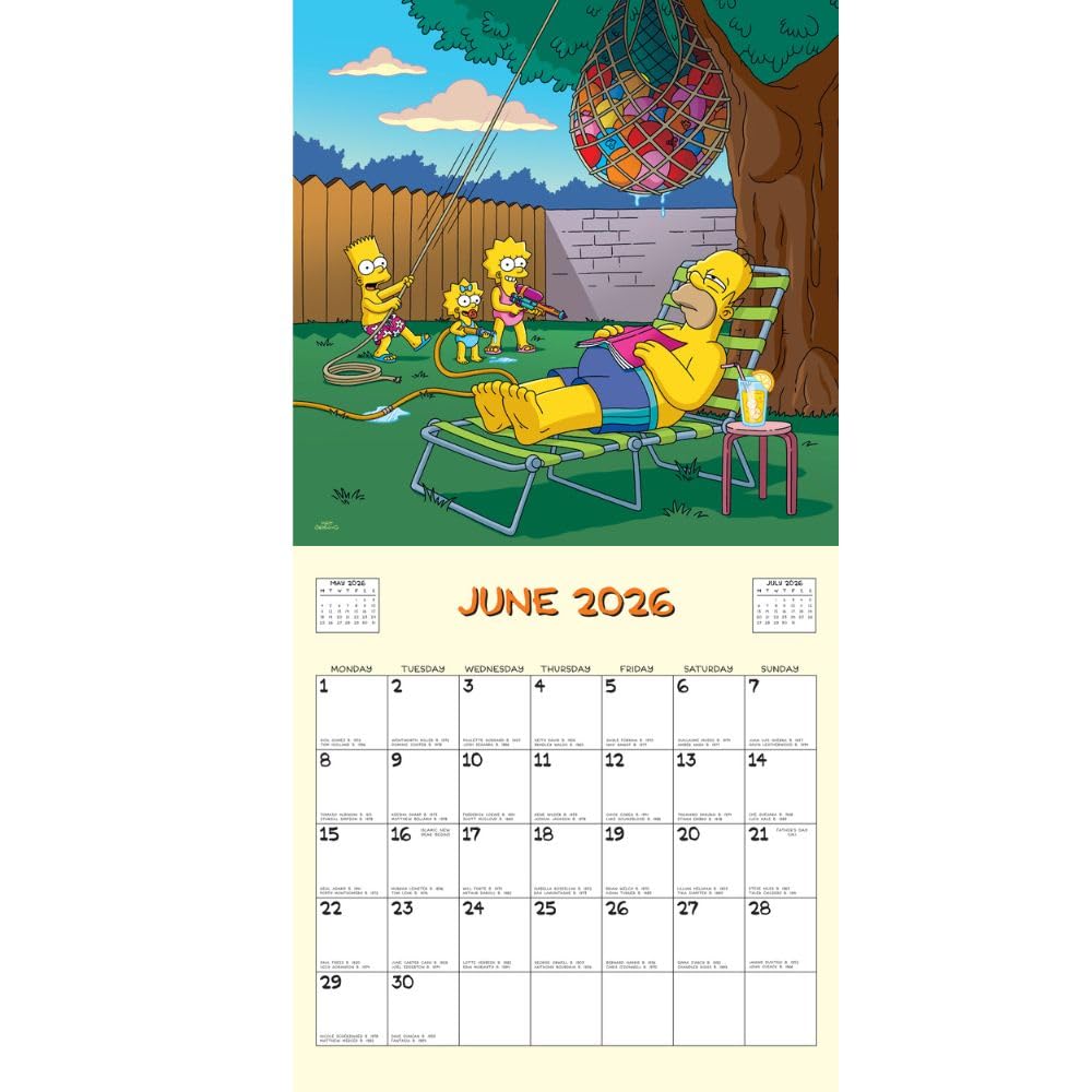 The Simpsons Square Calendar 2026