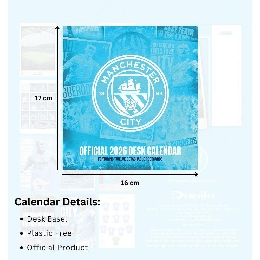 Manchester City FC Desktop Calendar 2026