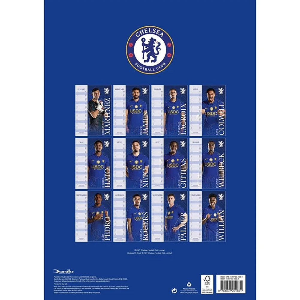 Chelsea FC A3 Calendar 2027