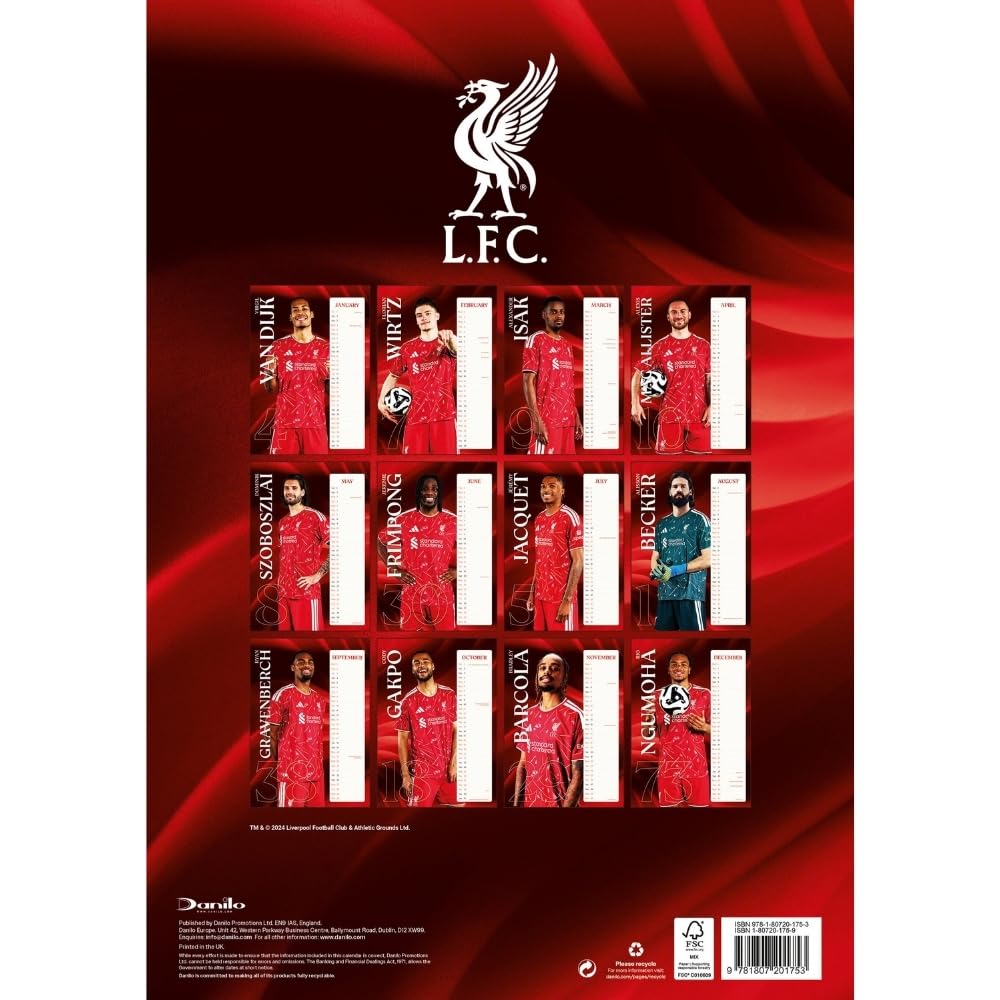 Liverpool FC A3 Calendar 2027