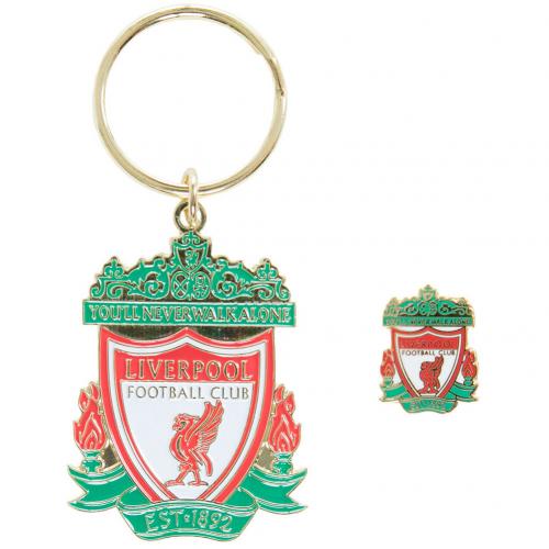 Liverpool FC Keyring &amp; Badge Set