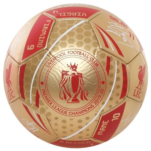 Liverpool FC Premier League Champions Gold Signature Football