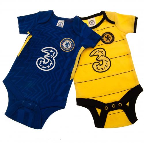 Chelsea FC 2 Pack Bodysuit 0/3 mths BY