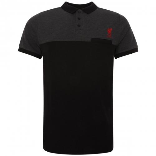 Liverpool FC Block Polo Shirt Mens Black S