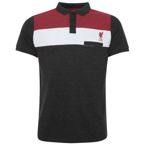 Liverpool FC Colour Block Polo Mens Charcoal XXL