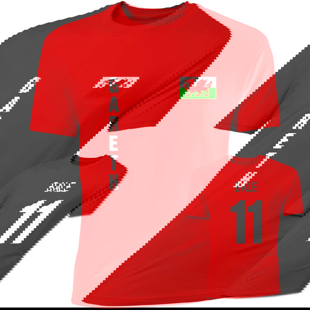 Gareth Bale Wales Flag T-Shirt (Red)