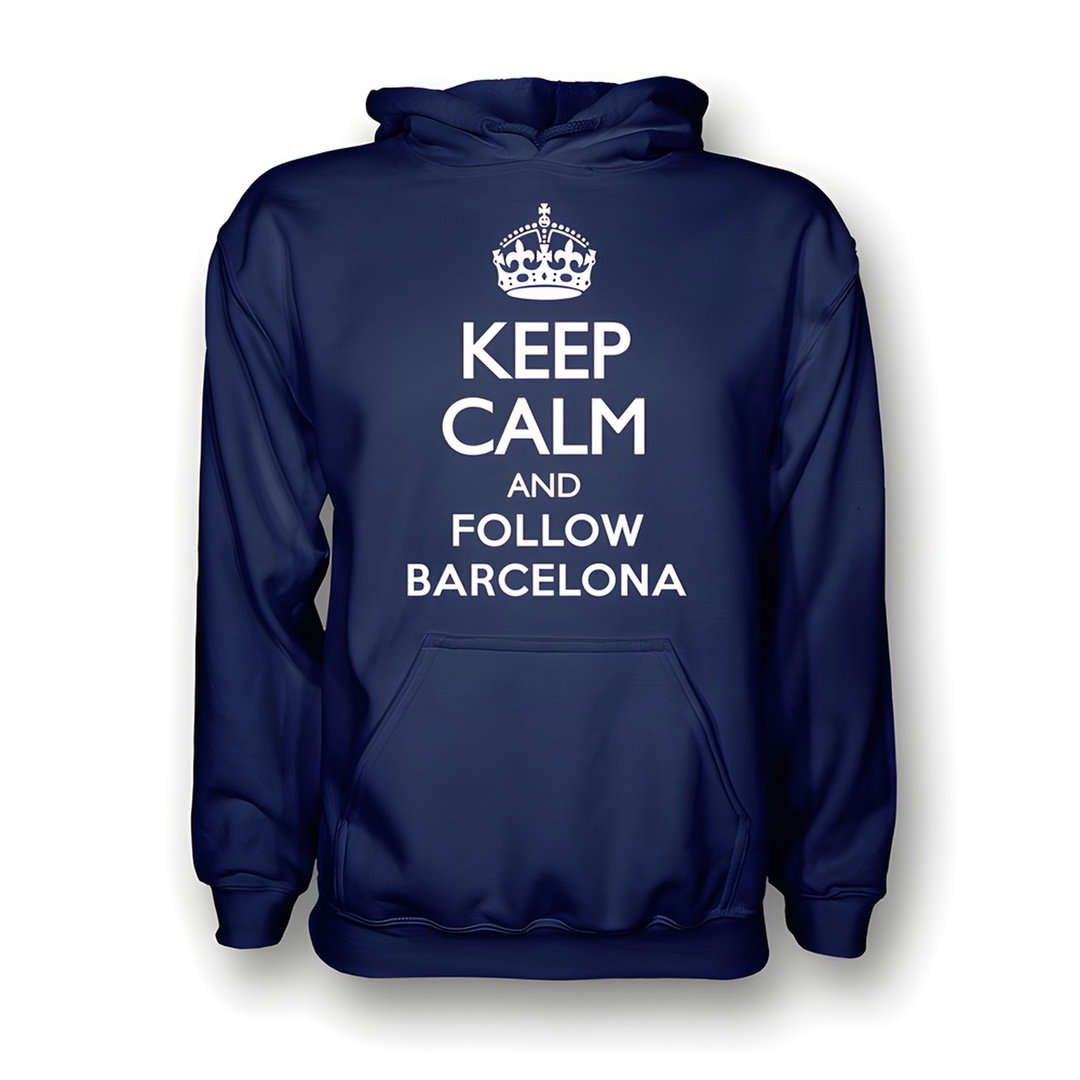 Keep Calm And Follow Barcelona Hoody (navy) - Kids