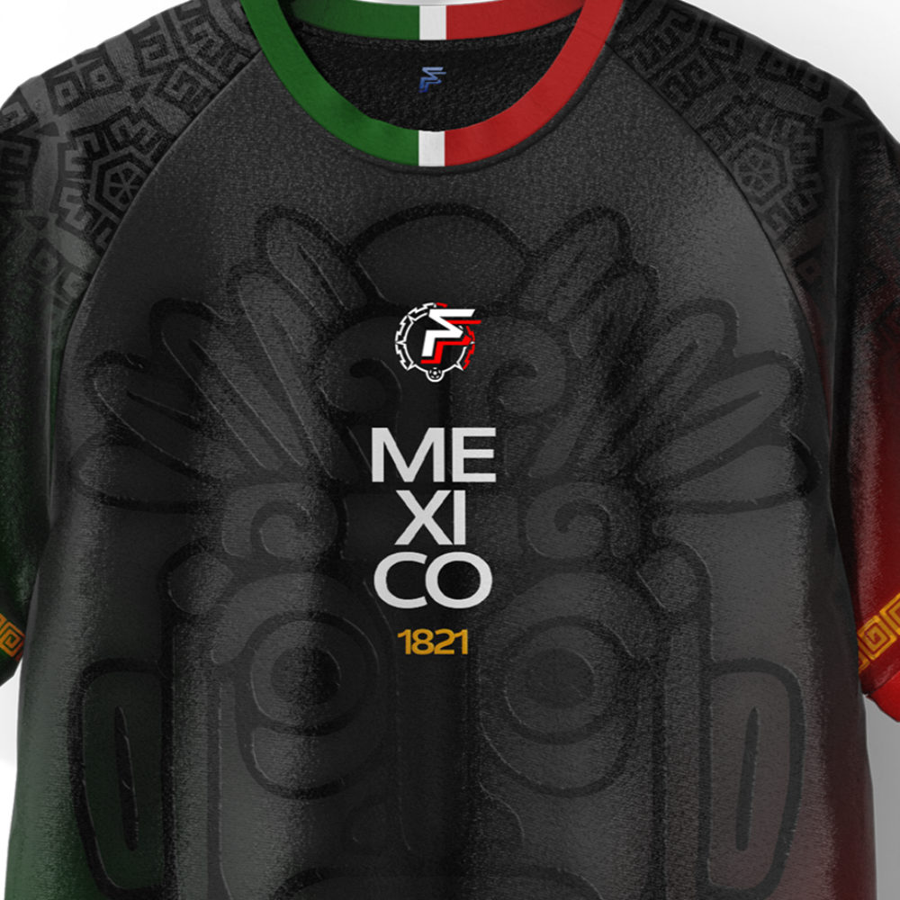 Mexico Aguila Supporter Jersey (Black) Kids Short Sleeve