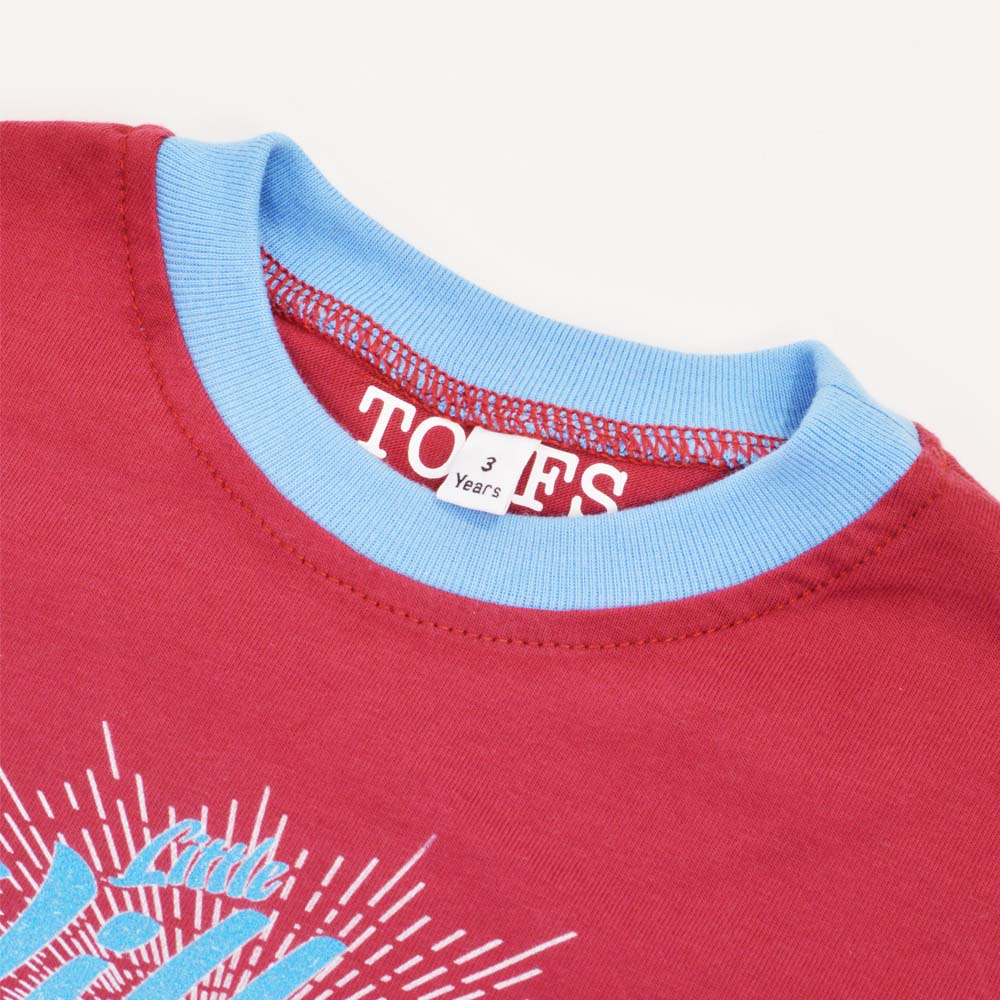 Kids Little Villain - Maroon/Sky Ringer
