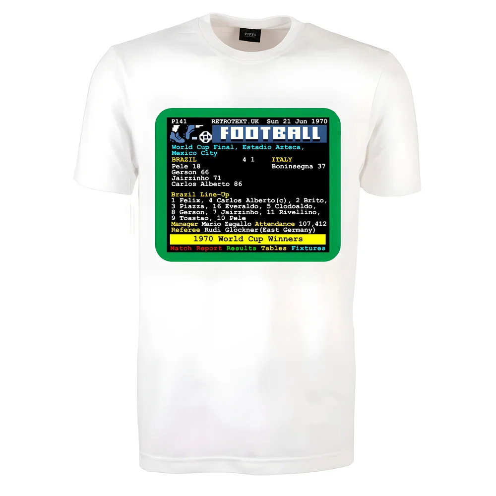 1970 World Cup Final Brazil v Italy Retrotext T-Shirt