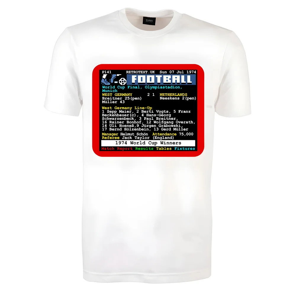 1974 World Cup Final West Germany v Netherlands Retrotext T-shirt