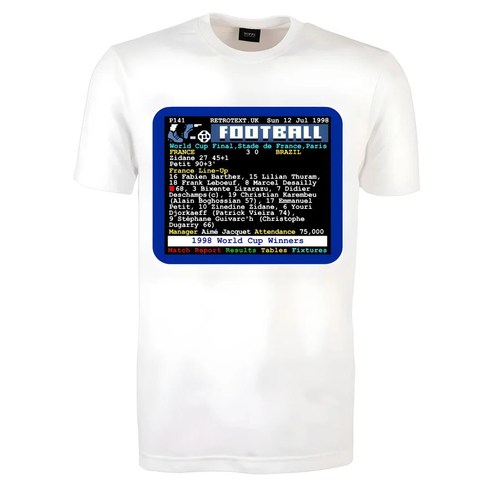 1998 World Cup Final France v Brazil Retrotext T-Shirt