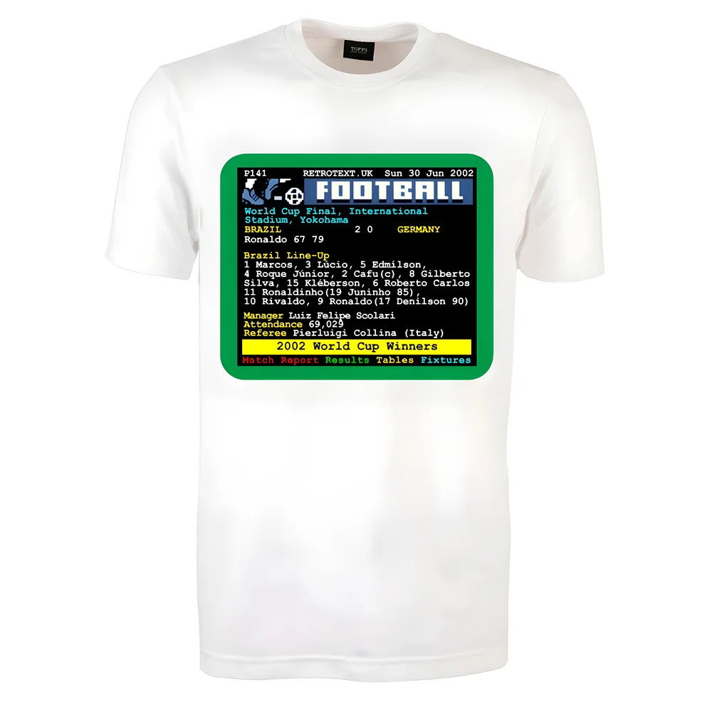 2002 World Cup Final Brazil v Germany Retrotext T-Shirt