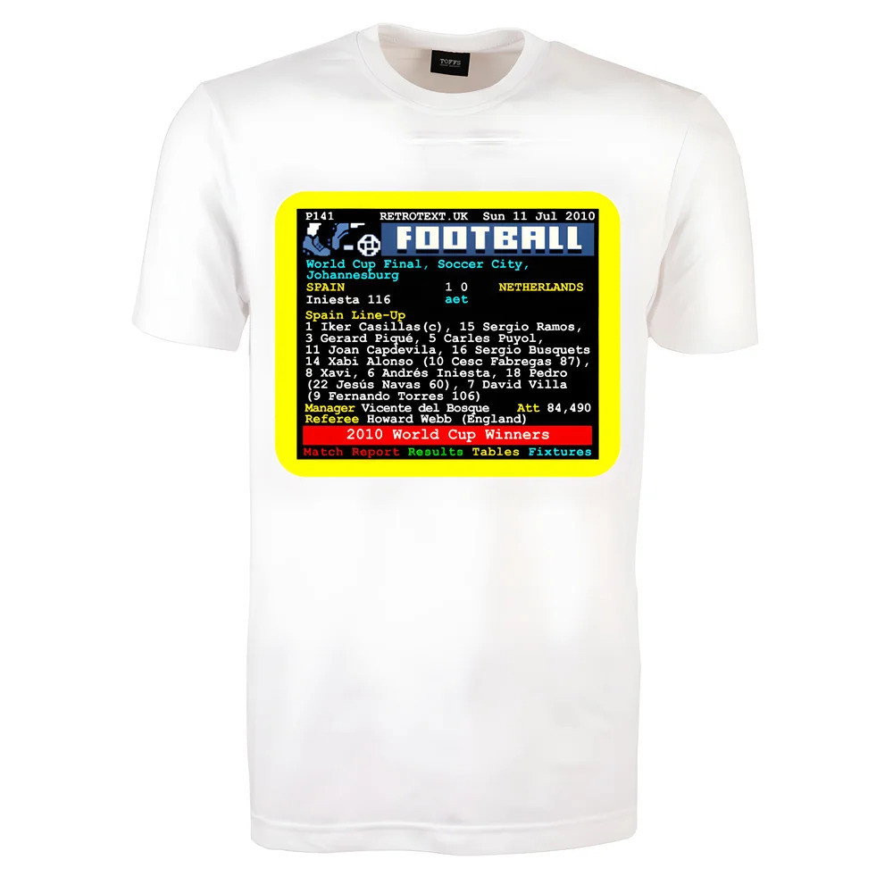 2010 World Cup Final Spain v Netherlands Retrotext T-Shirt