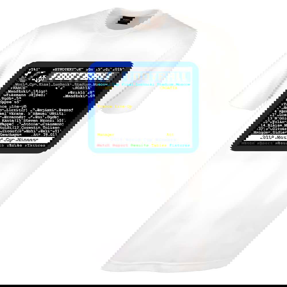 2018 World Cup Final France v Croatia Retrotext T-Shirt