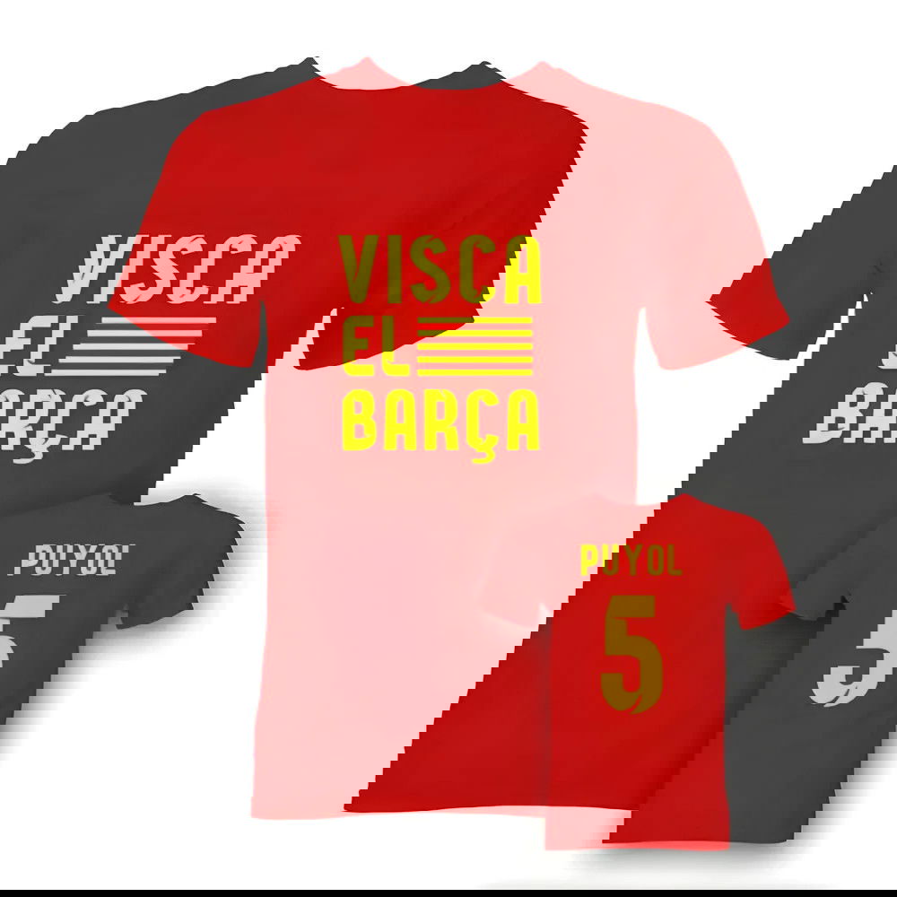 Carlos Puyol Visca El Barca Hero T-Shirt (Red)
