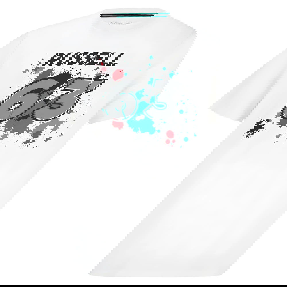 2022 Mercedes George Russell #63 T-Shirt (White) (Your Name)