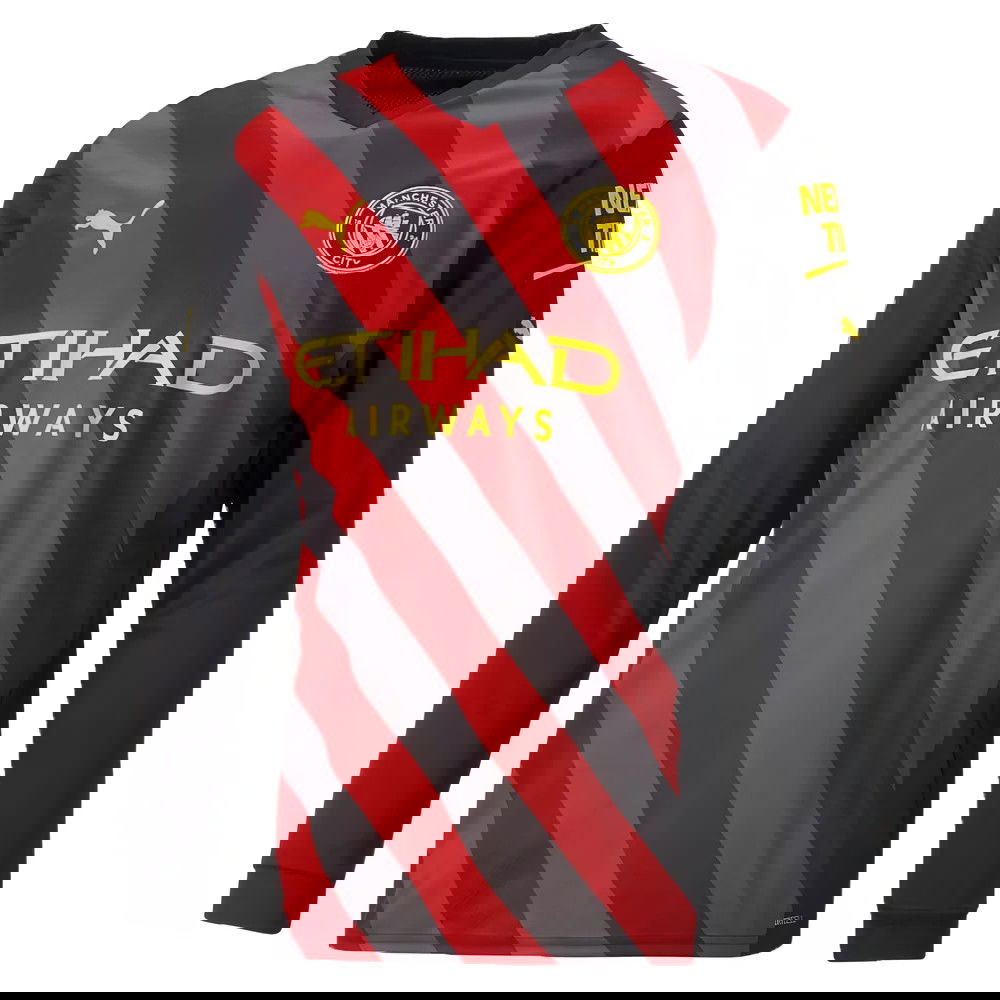 2022-2023 Man City Long Sleeve Away Shirt (Your Name)