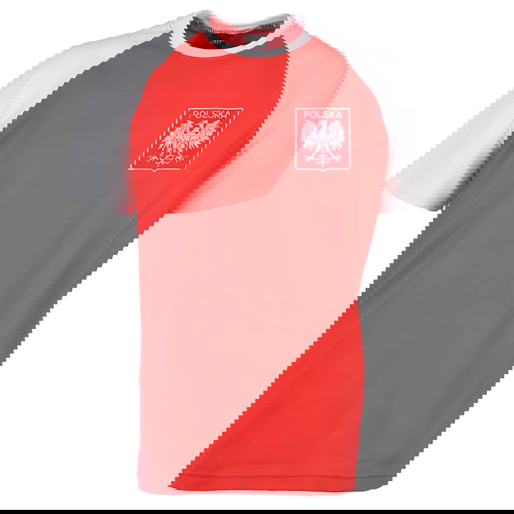 Poland Raglan Short Sleeve Tee (Red-White)