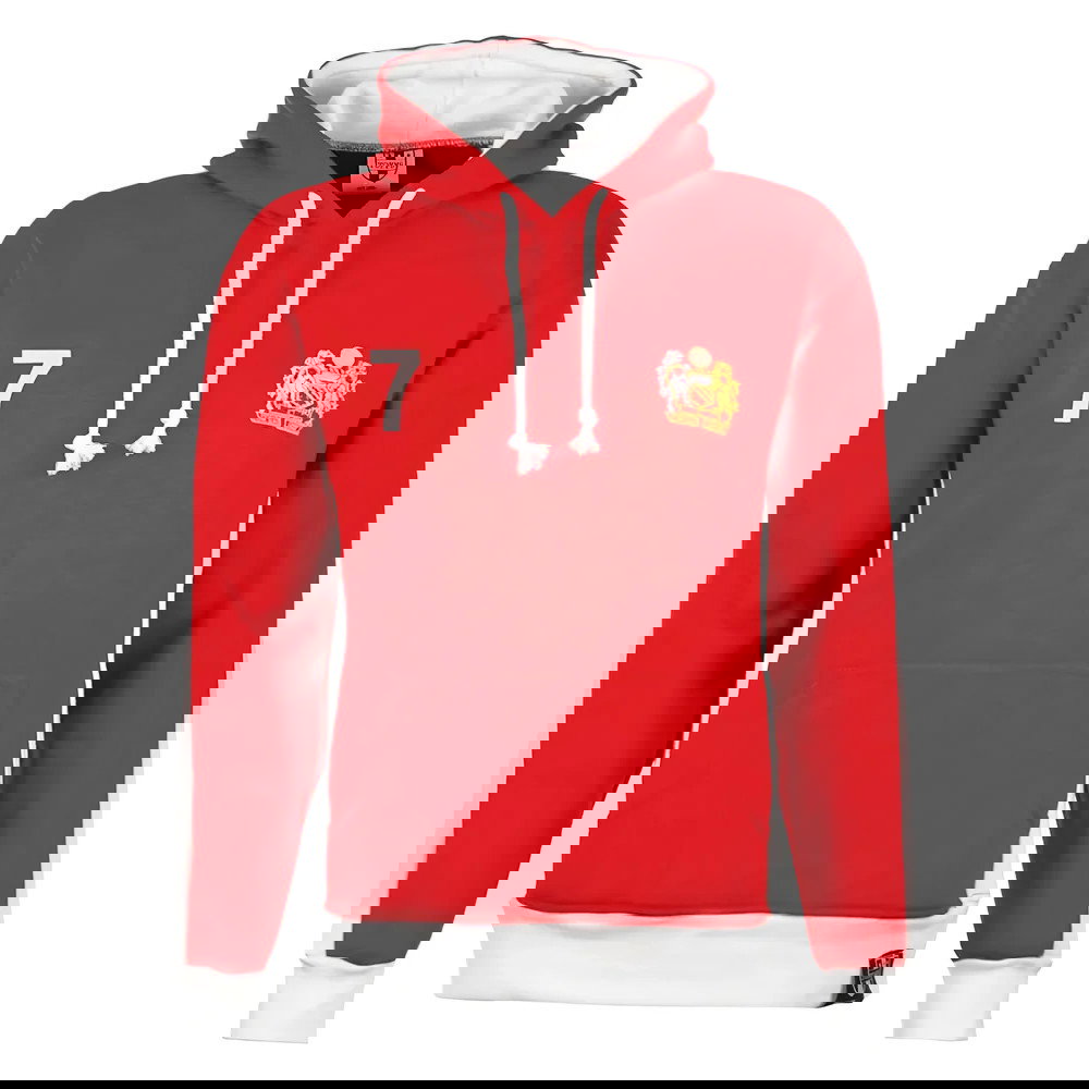 Manchester Reds Number 7 Retro Hoodie (Red)