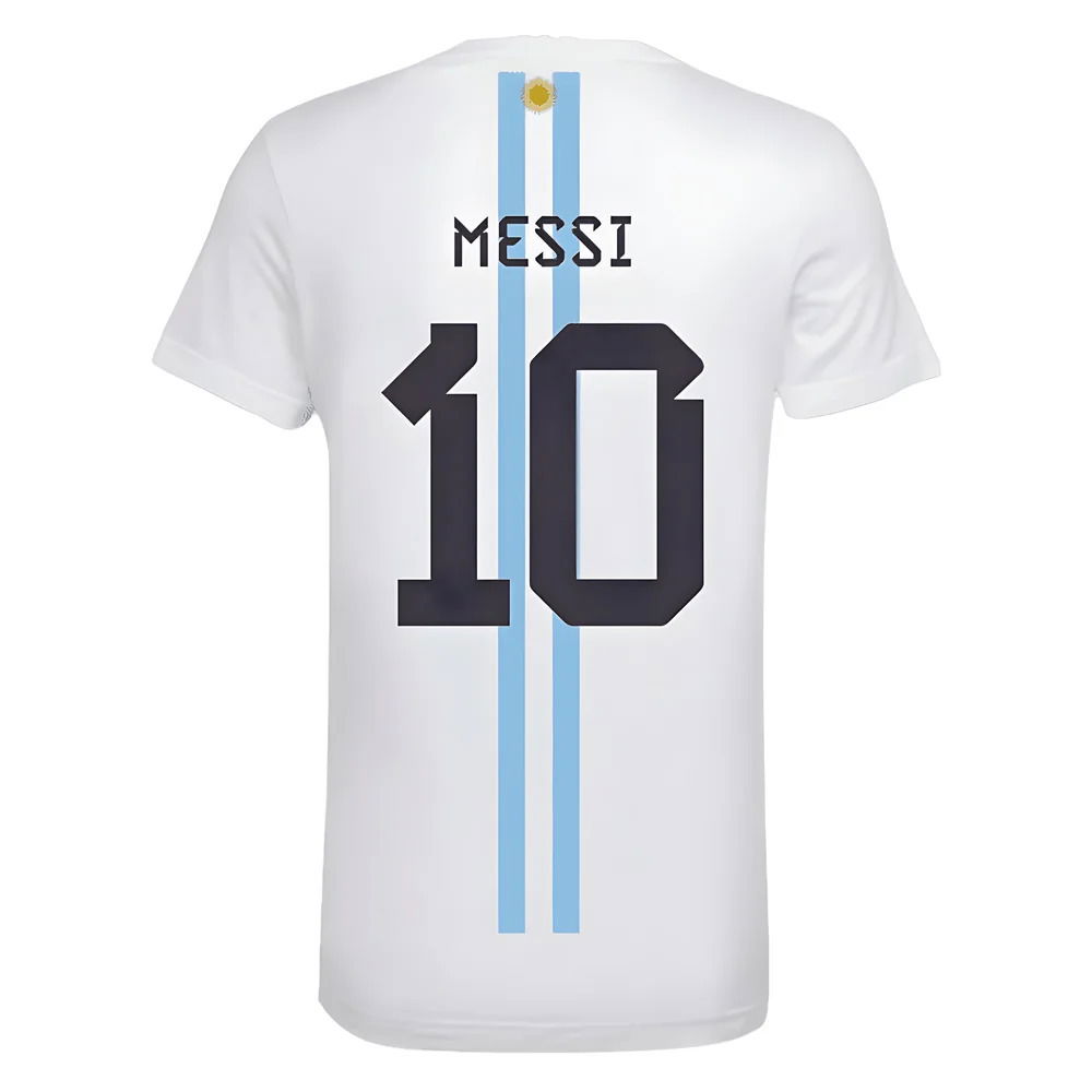 Messi Football Number 10 Graphic T-Shirt (White)