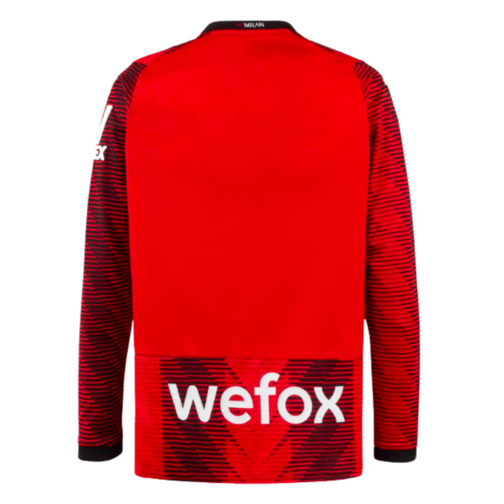 2023-2024 AC Milan Long Sleeve Home Shirt (Your Name)