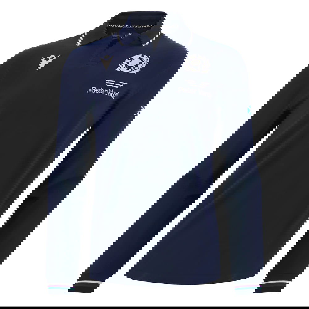 2023-2024 Scotland Home Long Sleeve Cotton Rugby Shirt (Your Name)
