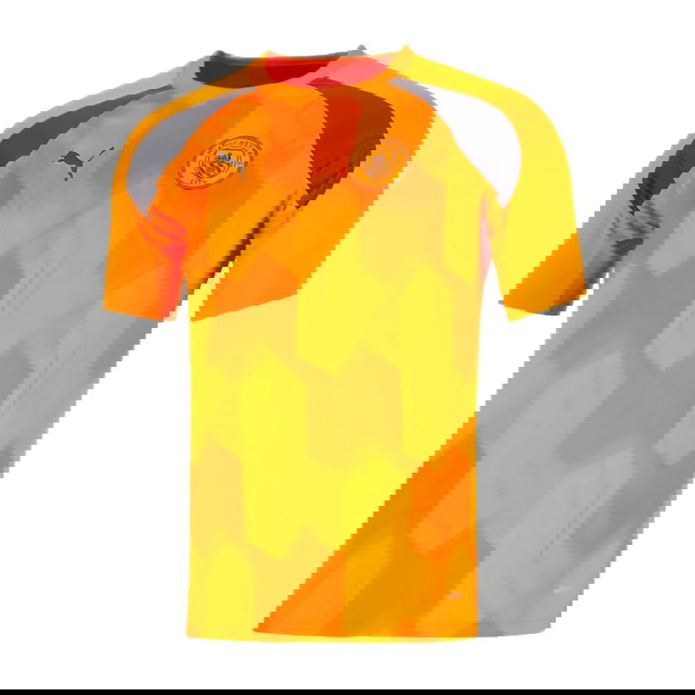2023-2024 Man City Pre-Match Jersey (Orange) (Your Name)