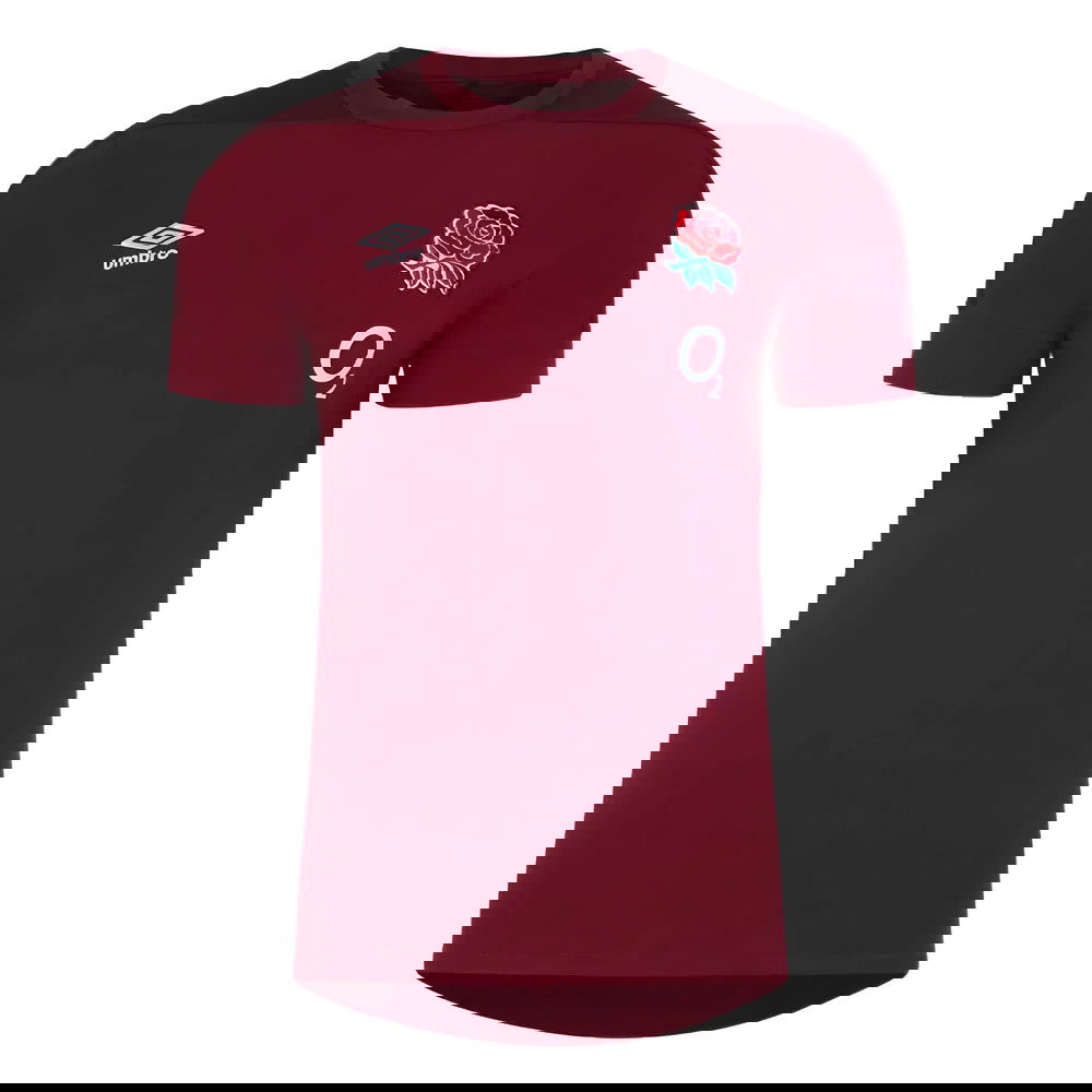 2023-2024 England Rugby Presentation T-Shirt (Tibetan Red) (Your Name)