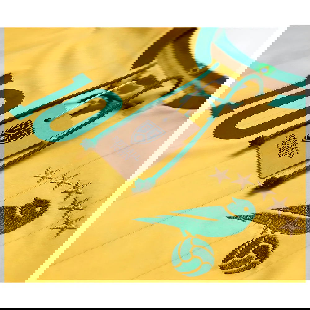 Brazil Retro Home Shirt With Laces Canarinha