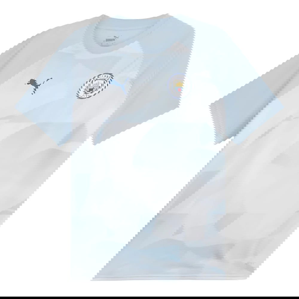 2023-2024 Man City Prematch SS Jersey (Silver Sky) (Your Name)