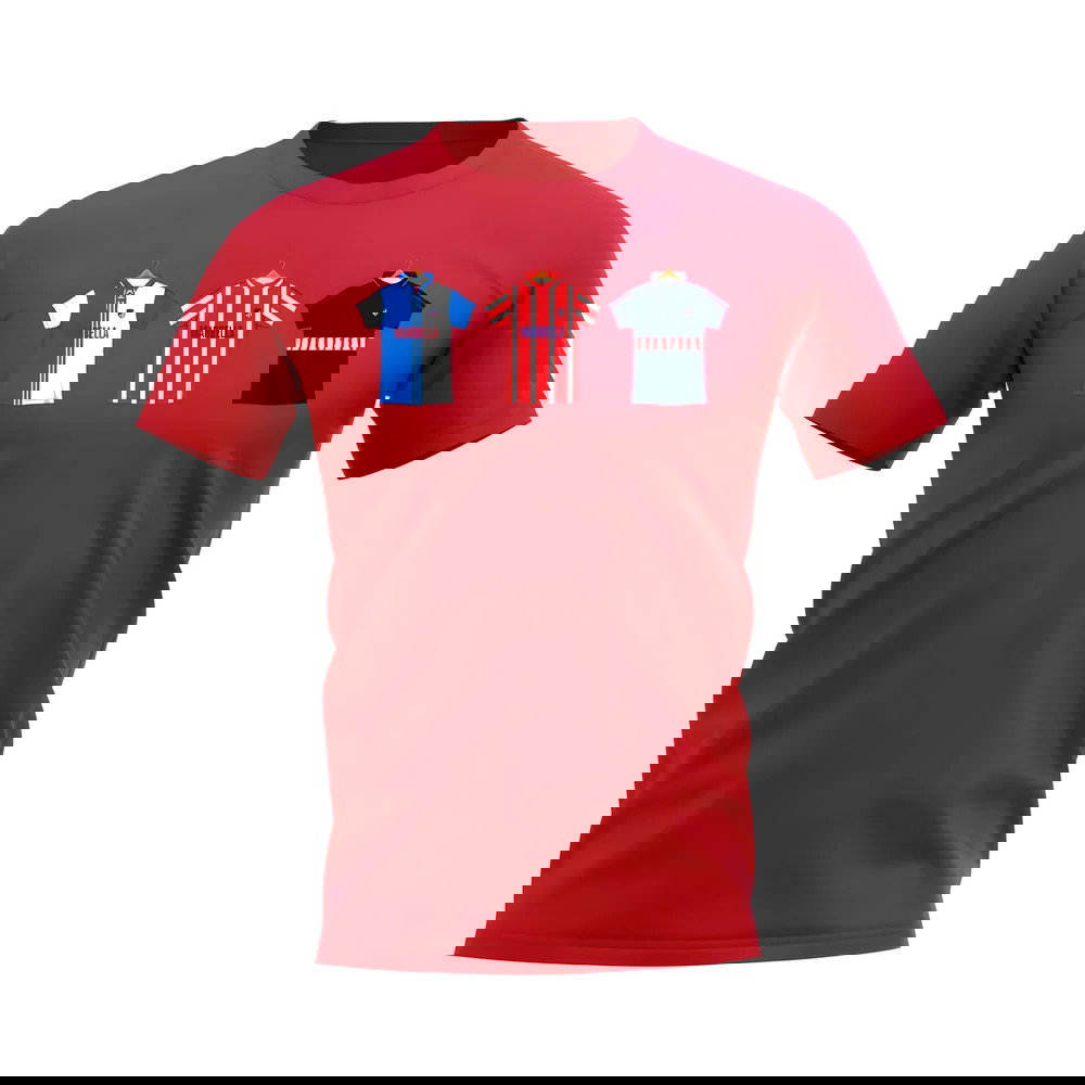 Atletico Madrid 1997-1998 Retro Shirt T-shirt (Red)