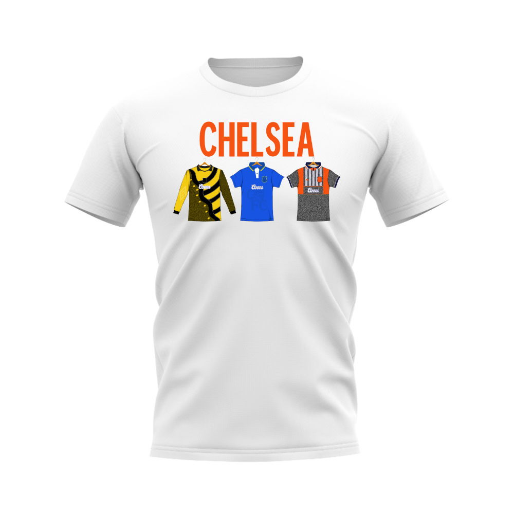 Chelsea 1995-1996 Retro Shirt T-shirts - Text (White) (Osgood 9)