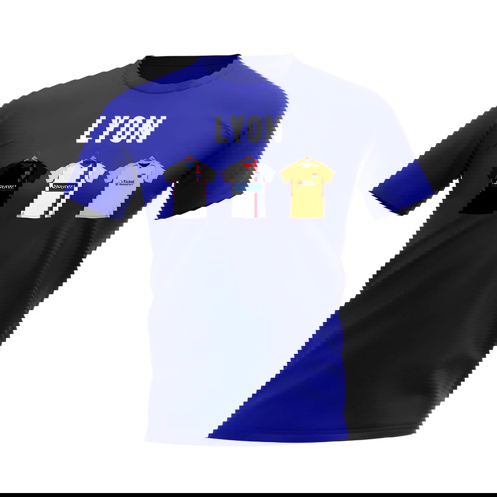 Lyon 2007-2008 Retro Shirt Text T-shirt (Blue)