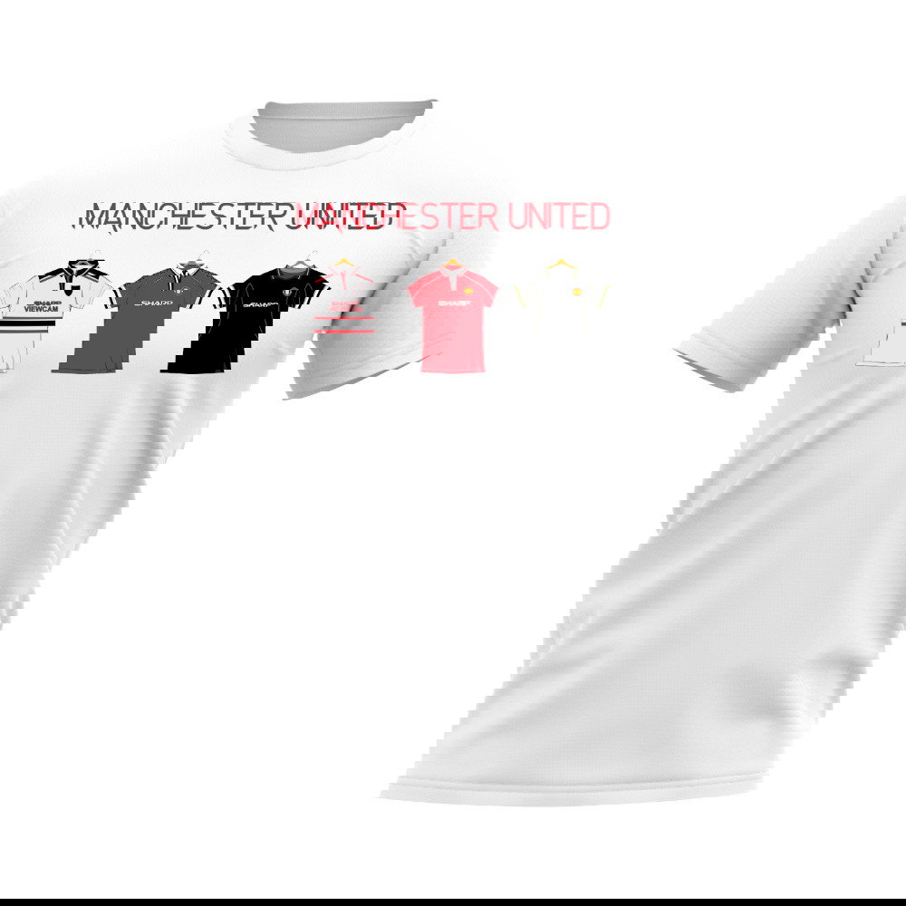 Manchester United 1998-1999 Retro Shirt T-shirt - Text (White)
