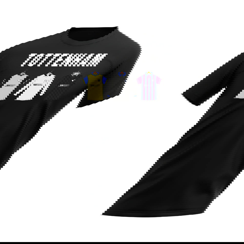 Tottenham 1995-1996 Retro Shirt Text T-shirt (Black)