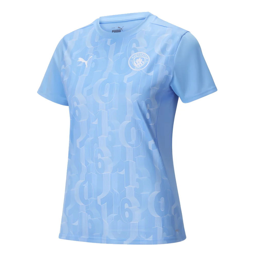 2024-2025 Man City Prematch SS Shirt (Light Blue) - Womens (Foden 47)