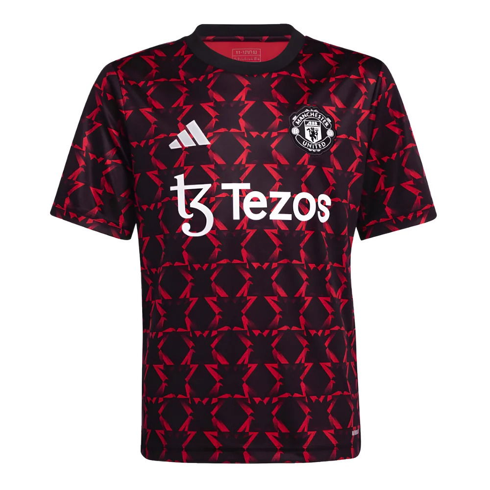 2024-2025 Man Utd Pre-Match Shirt (Black) - Kids (Toone 7)