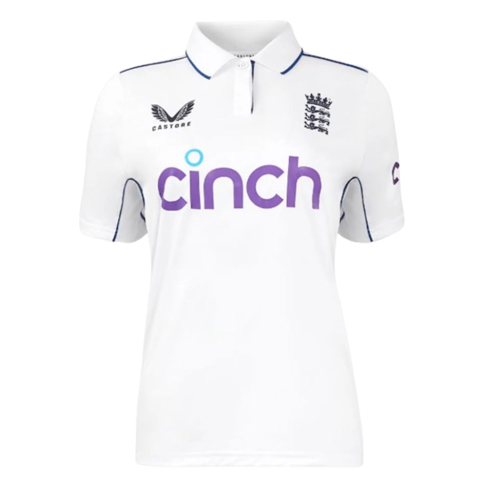2024 England Cricket Test Replica S/S T-Shirt (Ladies) (Your Name)