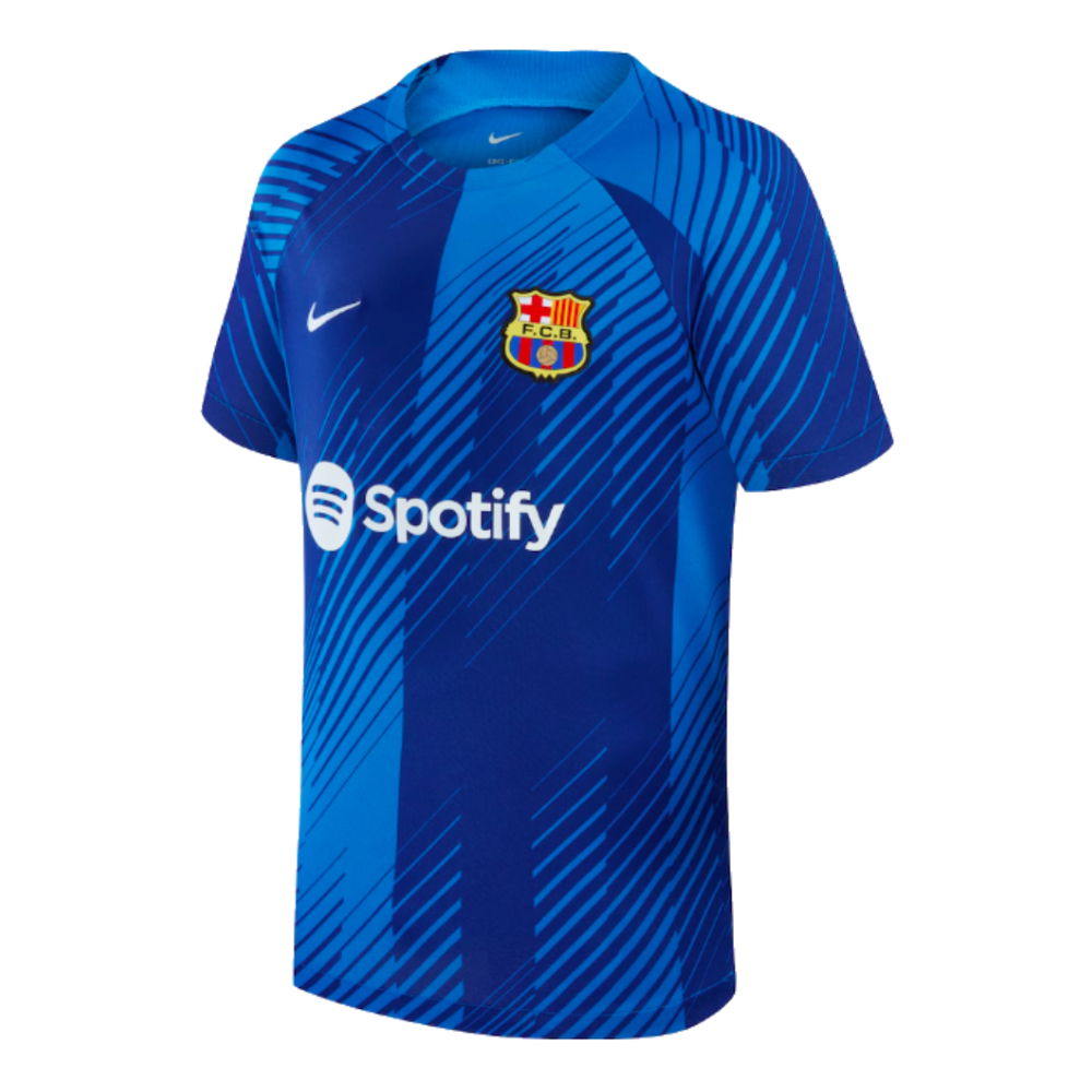 2024-2025 Barcelona Pre-Match Shirt (Blue) - Kids (Pau Victor 18)