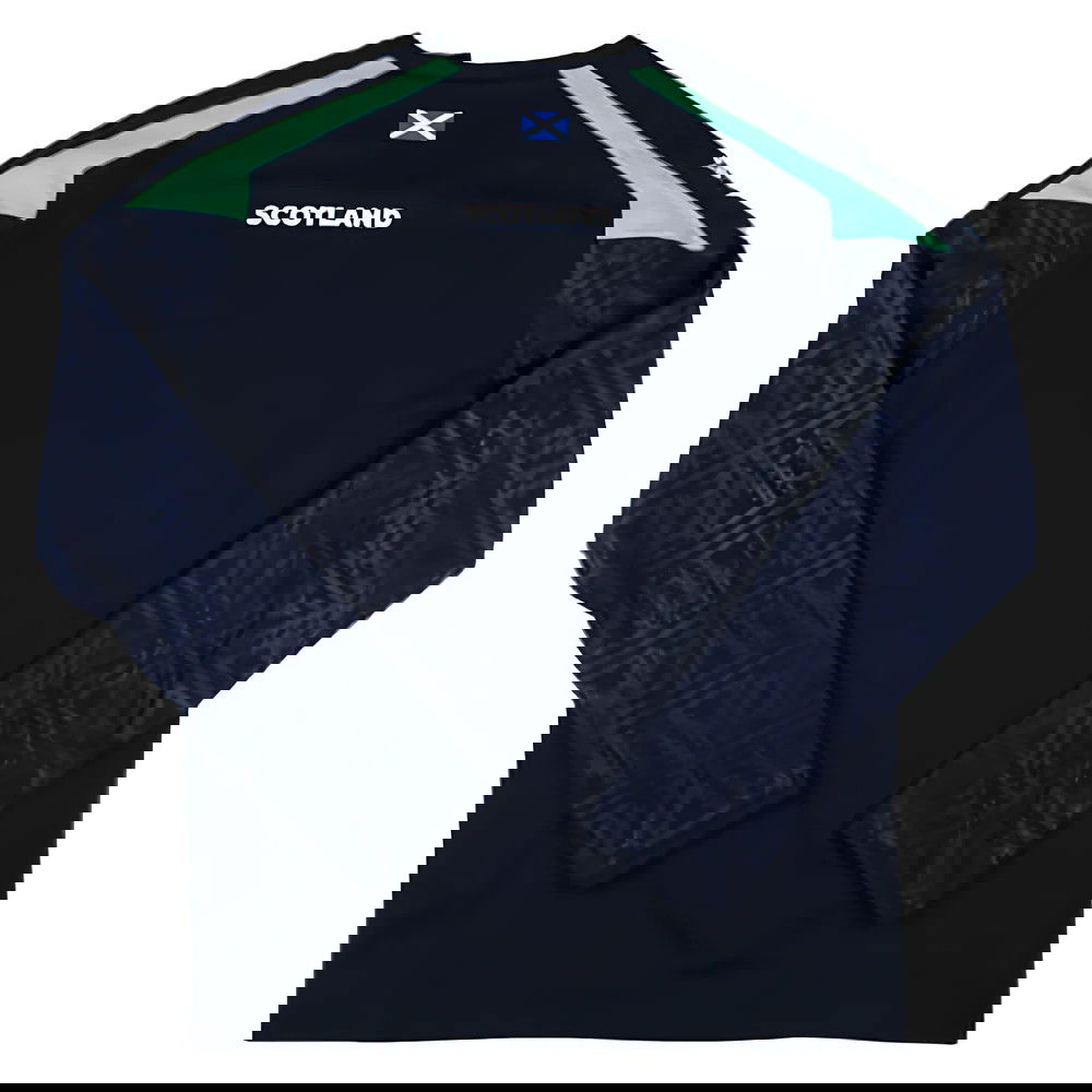 2024-2025 Scotland Rugby LS Training Poly Shirt (Navy) - Kids (Your Name)