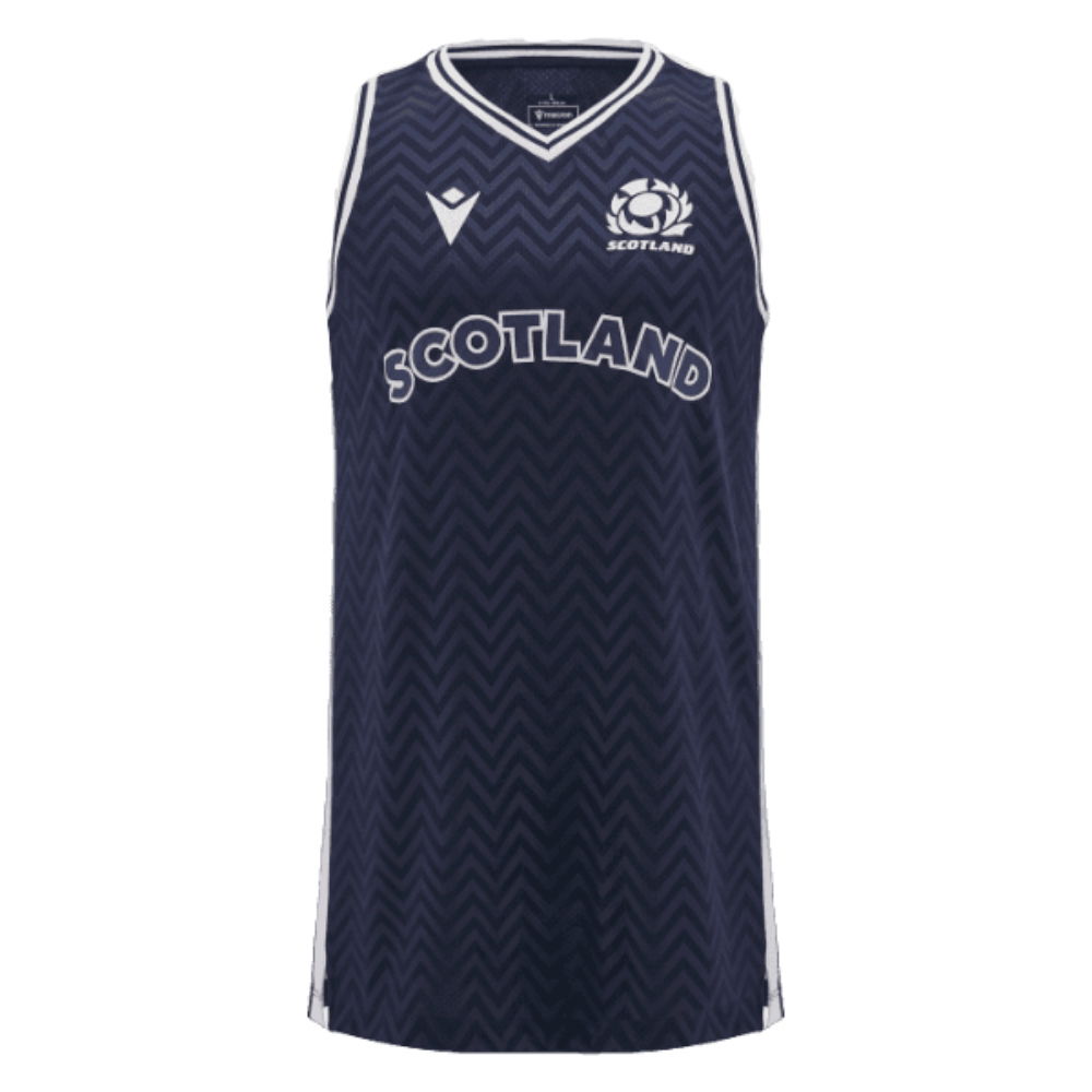 2024-2025 Scotland Rugby Basketball Singlet (Navy) - Kids (Your Name)