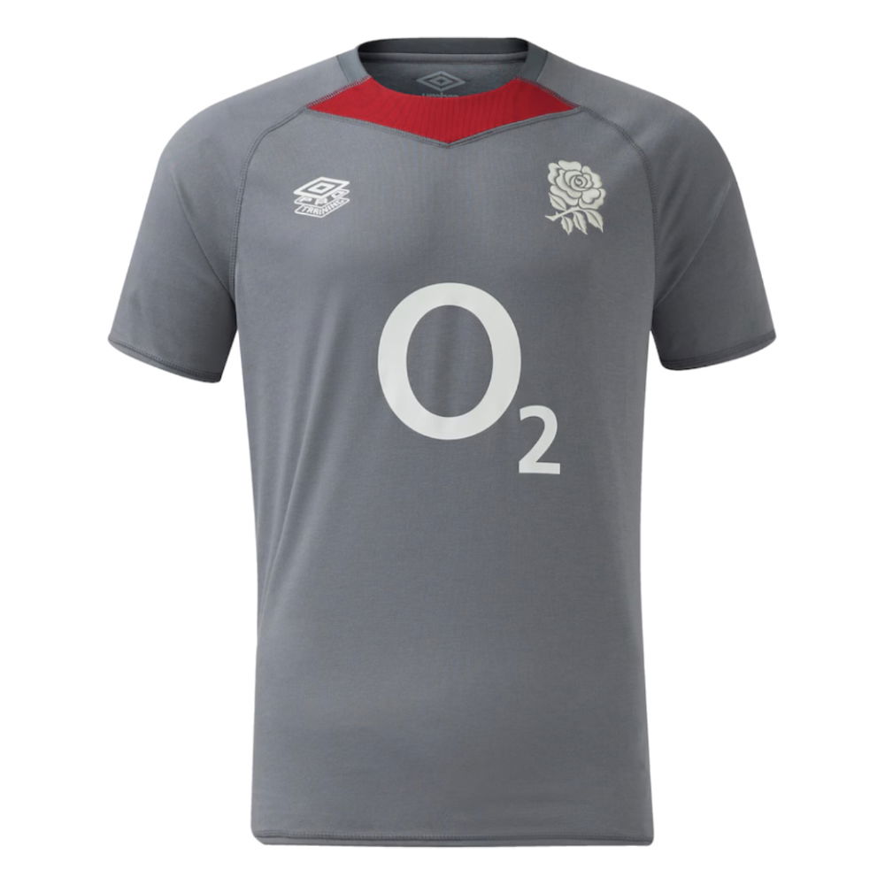 2024-2025 England Rugby Relaxed O2 Training Jersey (Grey) (Your Name)