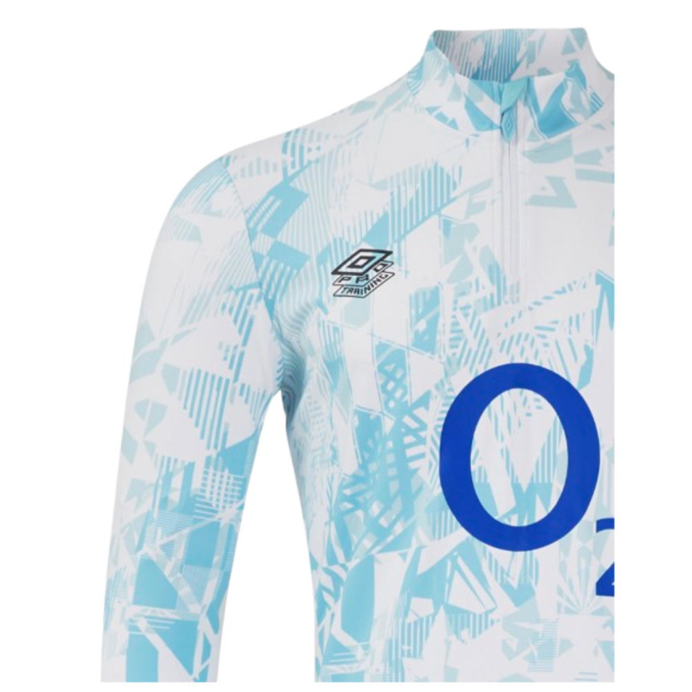 2024-2025 England Rugby Warm Up Mid Layer O2 (White)