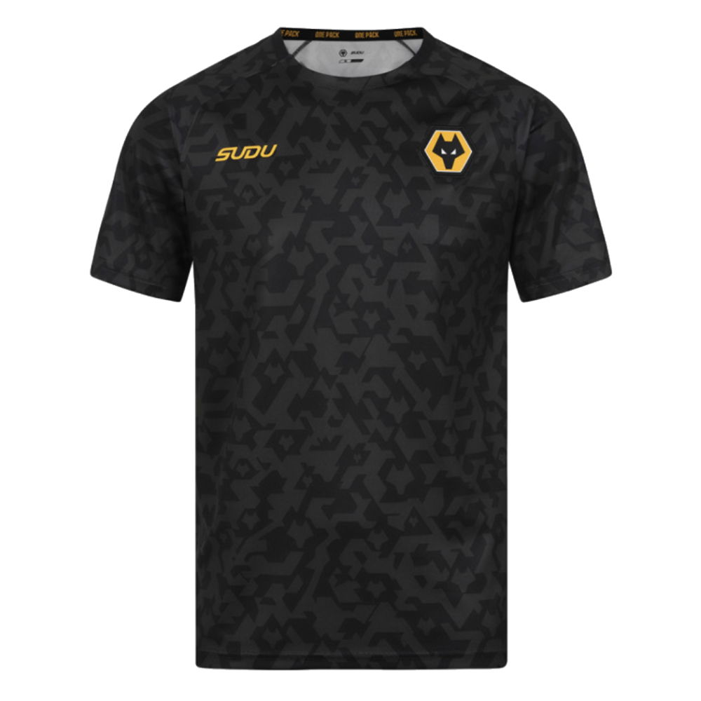 2024-2025 Wolves Pre Match Training Shirt (Black) (Toti 24)