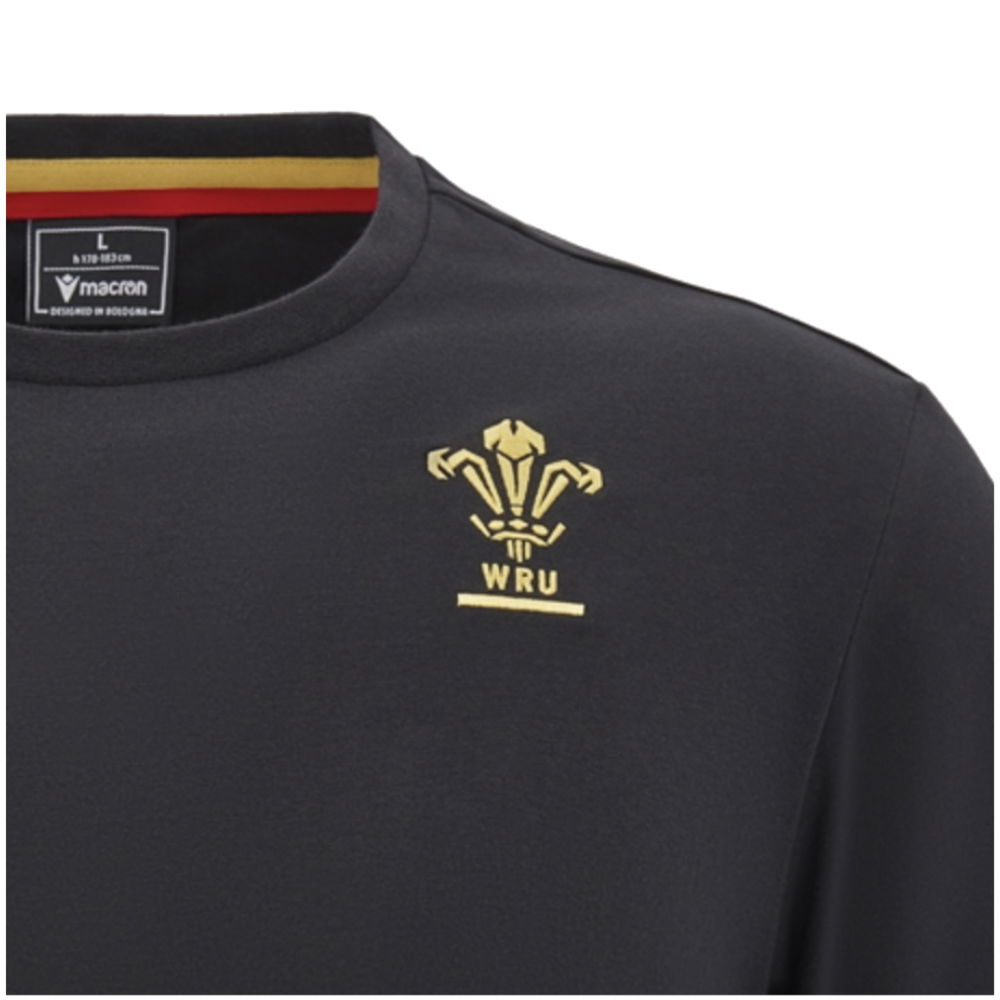 2024-2025 Wales Rugby Travel Cotton T-Shirt (Black)