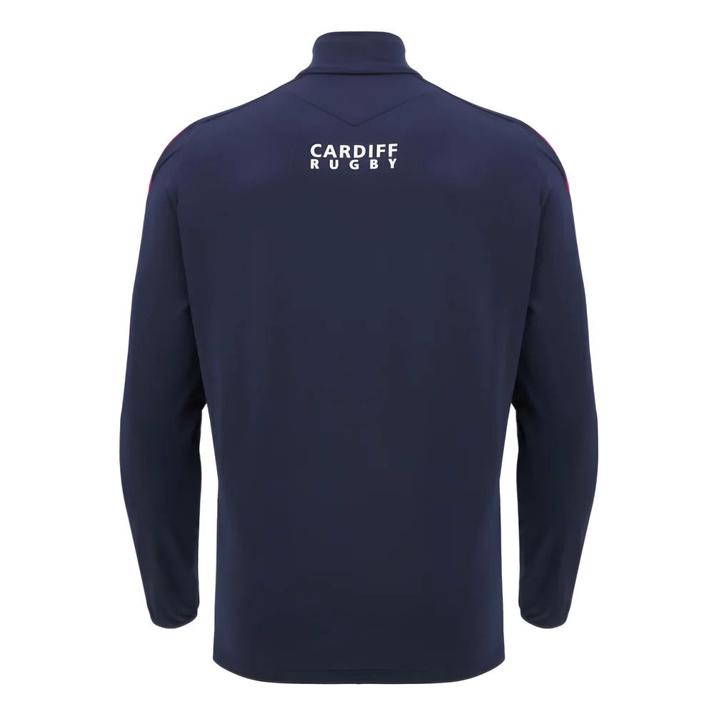 2024-2025 Cardiff Blues Rugby Heavy 1/4 Zip Top (Navy)