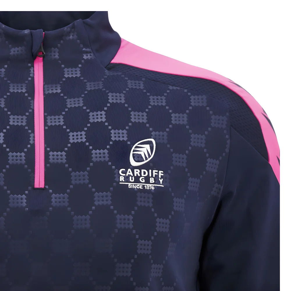 2024-2025 Cardiff Blues Rugby Heavy 1/4 Zip Top (Navy)
