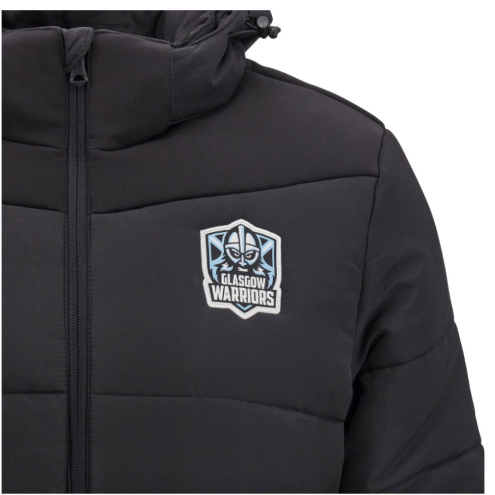 2024-2025 Glasgow Warriors Travel Long Padded Jacket (Black)